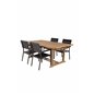 Kenya Dining Table 195/295*110*H75 - Teak, Levels Chair - Black Alu / Black Aintwood