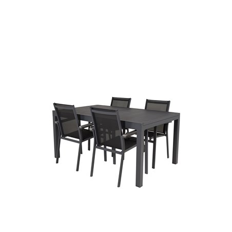 Marbella-pöytä 160/240 - Black/Black, Parma Chair - Black/Grey_4