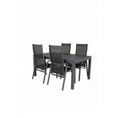 Marbella Table 160/240 - Black/Black, Copacabana Recliner Chair - Black/Black_4