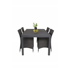 Marbella Table 160/240 - Black/Black, Knick Armchair - Black_4