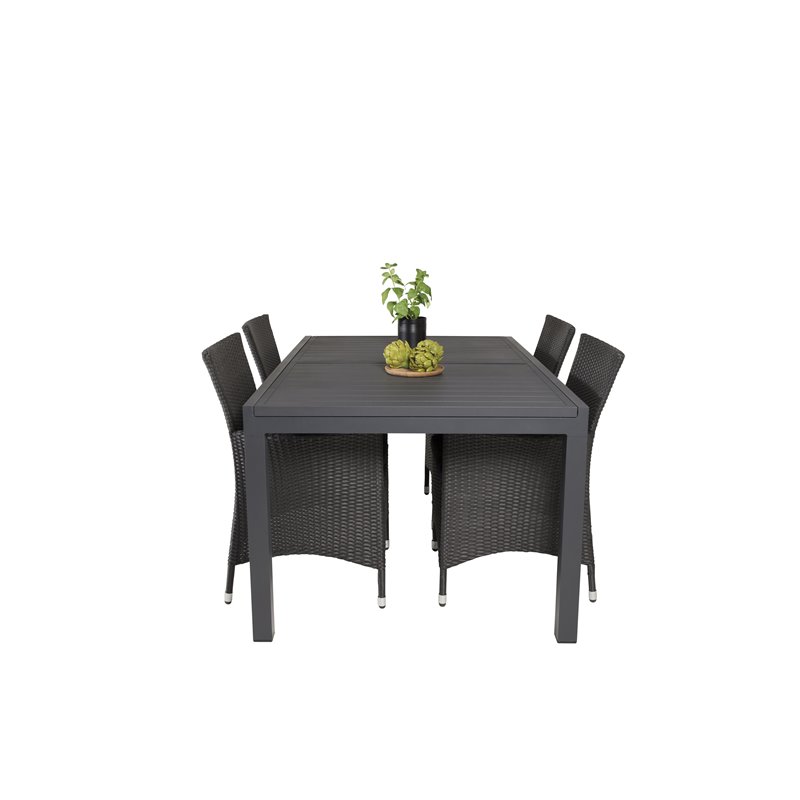 Marbella-pöytä 160/240 - Black/Black, Knick Armchair - Black_4