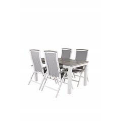 Albany Table - 160/240 - White/GreyAlbany 5:pos Chair - White/Grey_4