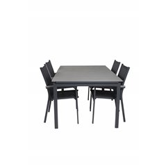 Levels Table 160/240 - Black/Grey, Parma Chair - Black/Grey_4