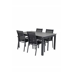 Levels Table 160/240 - Black/Grey, Parma Chair - Black/Grey_4