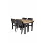 Panama bord 160/240 - Sort / Teak, Levels Chair (stabelbar) - Sort Alu / Sort Aintwood_4