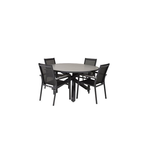 Parma - Table ø 140 - Black Alu /Grey Aintwood, Parma Chair - Black/Grey_4