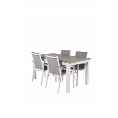 Albany Table - 160/240 - White/GreyParma Chair - White/Grey_4