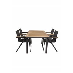 Panama Table 160/240 - Black/Teak, Mexico Chair - Black/Teak_4