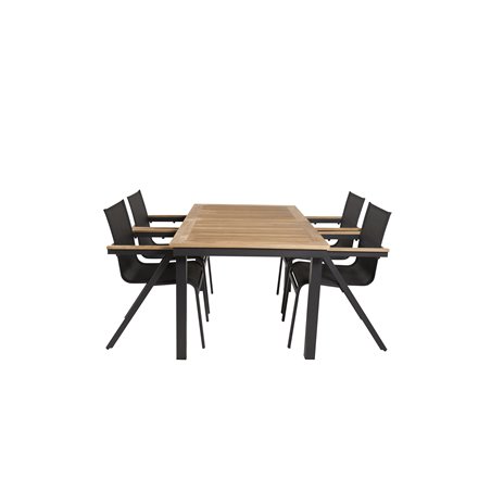 Panama Table 160/240 - Black/Teak, Mexico Chair - Black/Teak_4