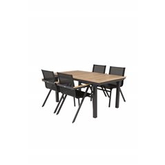 Panama Table 160/240 - Black/Teak, Mexico Chair - Black/Teak_4