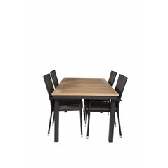 Panama-pöytä 160/240 - Black/Teak, Anna Chair Black_4