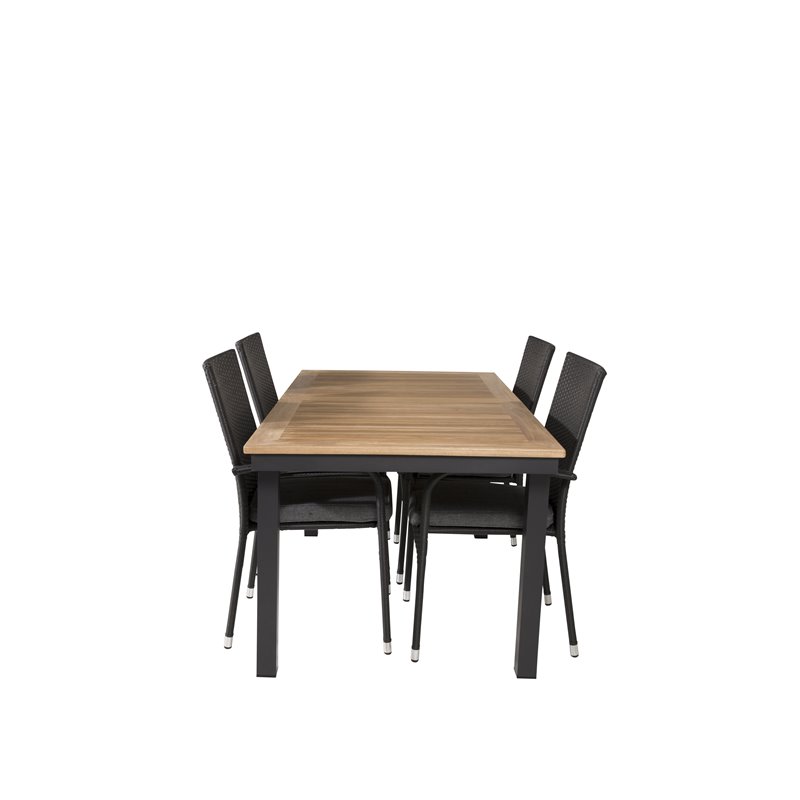 Panama-pöytä 160/240 - Black/Teak, Anna Chair Black_4