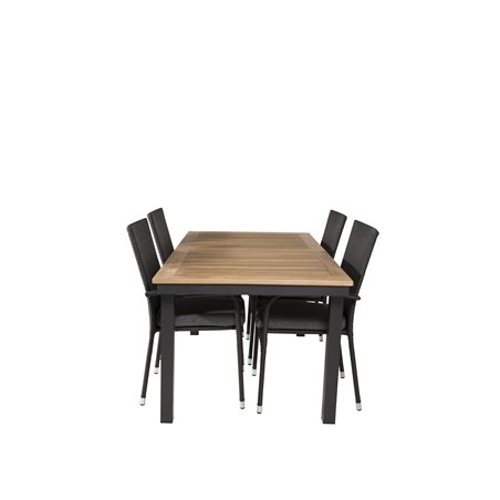 Panama Table 160/240 - Black/Teak, Anna Chair - Black_4