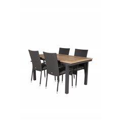 Panama-pöytä 160/240 - Black/Teak, Anna Chair Black_4