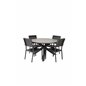 Parma - Bord ø 140 - Sort Alu / Grå Aintwood, Levels Chair (stabelbar) - Sort Alu / Sort Aintwood_4