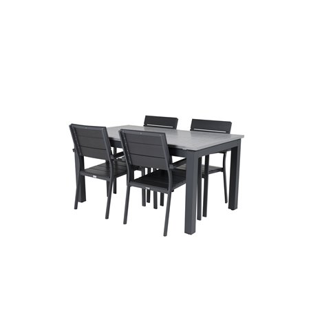 Albany Table - 160/240 - Black/Grey, Levels Chair