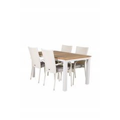 Panama - Table - 152/210*90 - Vit Alu/Teak, Anna Chair - White_4