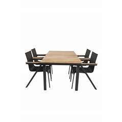 Mexico Table 160/240*90 - Black/Teak, Mexico Chair - Black/Teak_4