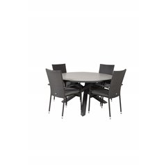 Parma - Table ø 140 - Black Alu /Grey Aintwood, Anna Chair - Black_4