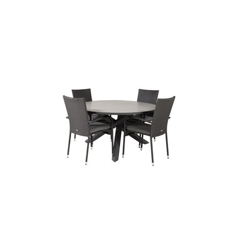 Parma - Table ø 140 - Black Alu /Grey Aintwood, Anna Chair - Black_4