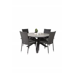 Parma - Table ø 140 - Black Alu /Grey Aintwood, Anna Chair - Black_4