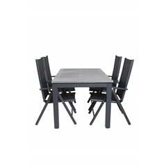 Albany Table - 160/240 - Black/Grey, Break 5:pos Chair - Black/Black_4