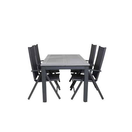 Albany Table - 160/240 - Black/Grey, Break 5:pos Chair - Black/Black_4