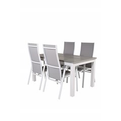 Albany Table - 152/210 - White/Grey, Copacabana Recliner Chair - White/Grey_4