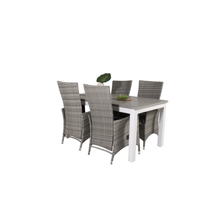 Albany Table - 152/210 - White/Grey, Padova Chair