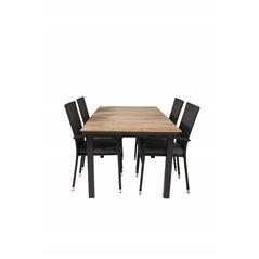 Mexico Table 160/240*90 - Black/Teak, Anna Chair - Black_4