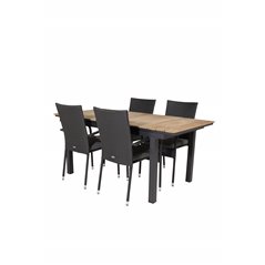 Mexico Table 160/240*90 - Black/Teak, Anna Chair - Black_4