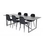 Palace Dining Table - 240*100*H75 - Black / Black, Polar Diamond Dining Chair - Black Legs - Black Velvet_6