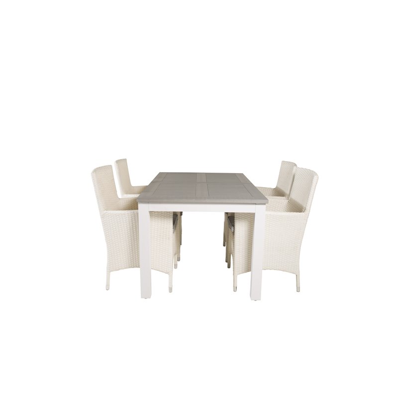 Albany Table - 152/210 - White/GreyMalin Carmstol with Dyna - White / Gray Dyna