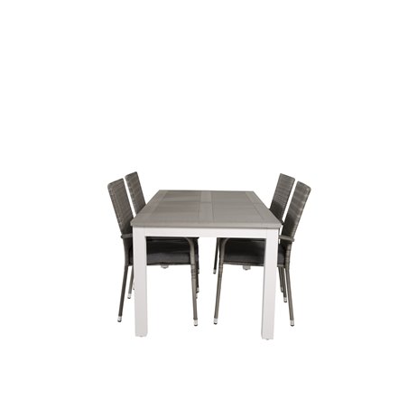 Albany Table - 152/210 - White/GreyAnna Chair - Grey_4