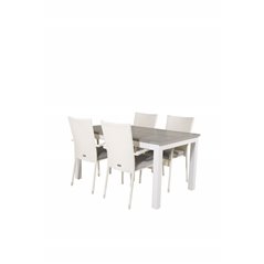 Albany Table - 152/210 - White/GreyAnna Chair - White_4