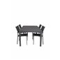 Marbella Bord 160/240 - Sort / Sort, San torini Arm Chair (stabelbar) - Sort alu / Sort Textilene_4