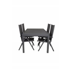 Marbella Table 160/240 - Black/Black, Break 5:pos Chair - Black/Black_4