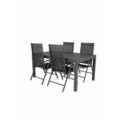 Marbella Table 160/240 - Black/Black, Break 5:pos Chair - Black/Black_4