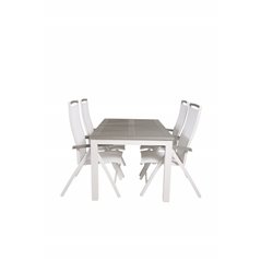 Albany Table - 152/210 - White/GreyAlbany 5:pos Stol - Vit Aluminium/vit textilene/aintwood_4