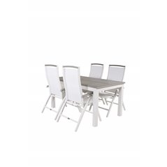 Albany Table - 152/210 - White/GreyAlbany 5:pos Stol - Vit Aluminium/vit textilene/aintwood_4