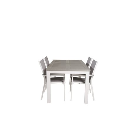 Albany Table - 152/210 - White/GreyParma Chair - White/Grey_4