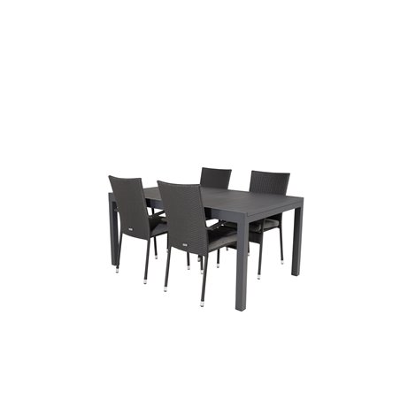 Marbella-pöytä 160/240 - Black/Black, Anna Chair Black_4