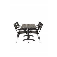 Denver 70*120 Black/Black, Lindos Armchair - Black Alu / Black Rope_4