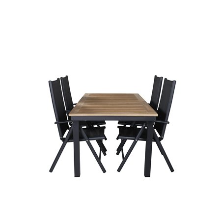 Panama Table 160/240 - Black/Teak, Break 5:pos Chair - Black/Black_4