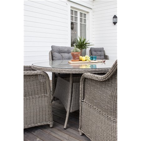 Vikelund Table ø 140 - Grey, Vikelund Armchair - Grey/Grey_4