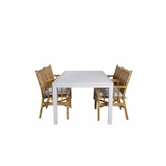 Marbella Table 160/240 - White/White, Cane Karmstol_4