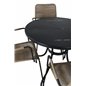 Nicke Dining Table - Black Steel - ø90cm, Lindos - Armchair - Black Alu / Latte Rope