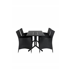 Way - Café Table - Black / Black 120*70cm, Knick Armchair  - Black_4