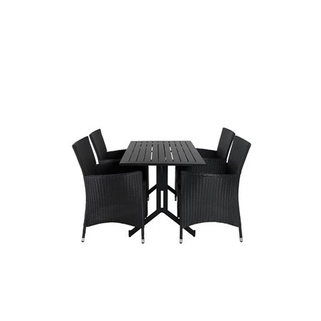 Way - Café Table - Black / Black 120*70cm, Knick Armchair  - Black_4