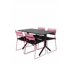 Way - Café Table - Black / Black 120*70cm, Lina Dining Chair - Pink_4